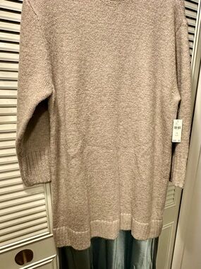 Anthropologie Soft Taupe Knit Sweater Dress